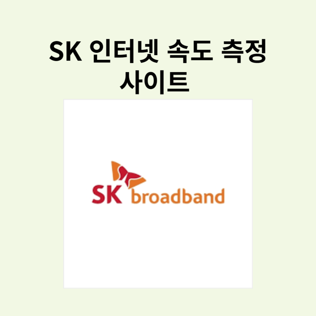 SK 인터넷 속도 측정 사이트 사진
